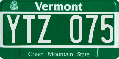 VT license plate YTZ075