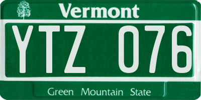 VT license plate YTZ076