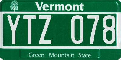 VT license plate YTZ078