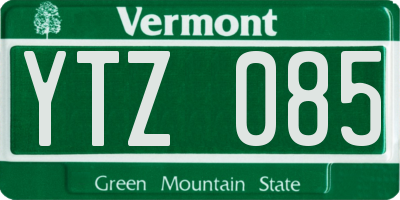 VT license plate YTZ085