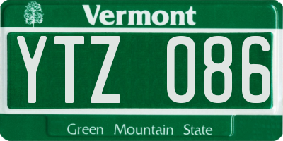 VT license plate YTZ086