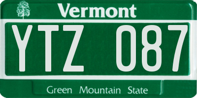VT license plate YTZ087