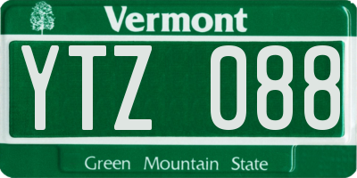 VT license plate YTZ088