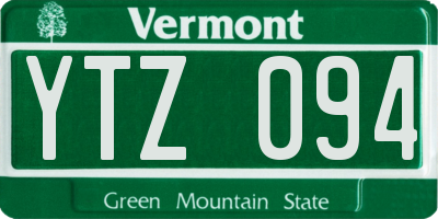 VT license plate YTZ094