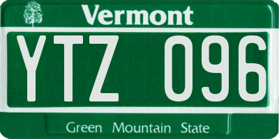 VT license plate YTZ096