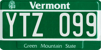 VT license plate YTZ099