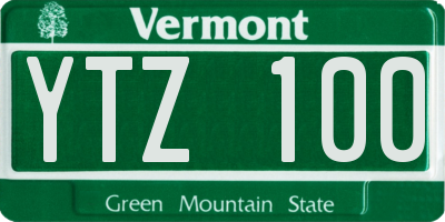 VT license plate YTZ100