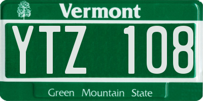 VT license plate YTZ108