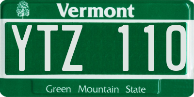 VT license plate YTZ110