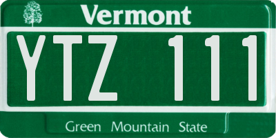 VT license plate YTZ111