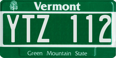 VT license plate YTZ112