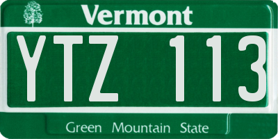 VT license plate YTZ113