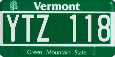 VT license plate YTZ118