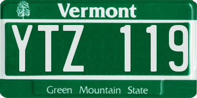 VT license plate YTZ119