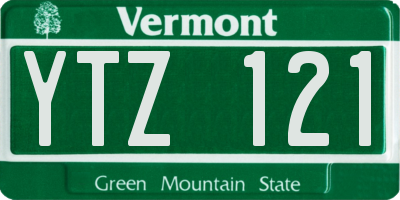 VT license plate YTZ121