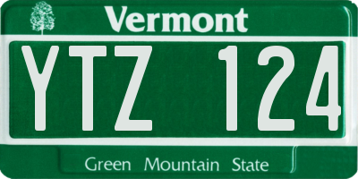 VT license plate YTZ124