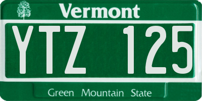 VT license plate YTZ125