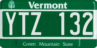 VT license plate YTZ132