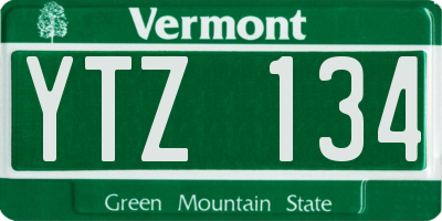 VT license plate YTZ134