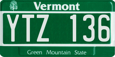 VT license plate YTZ136