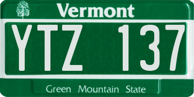 VT license plate YTZ137