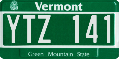 VT license plate YTZ141