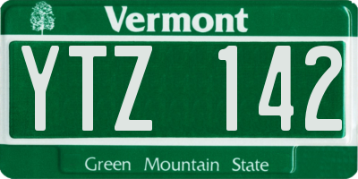 VT license plate YTZ142