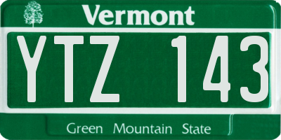 VT license plate YTZ143