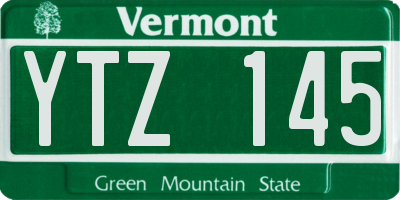 VT license plate YTZ145