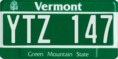 VT license plate YTZ147