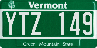VT license plate YTZ149