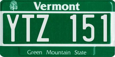 VT license plate YTZ151