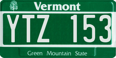 VT license plate YTZ153