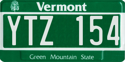 VT license plate YTZ154