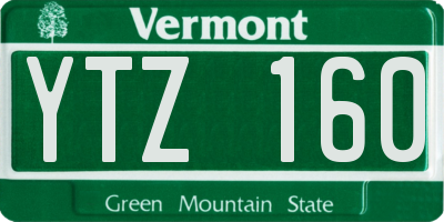 VT license plate YTZ160
