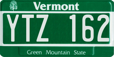 VT license plate YTZ162