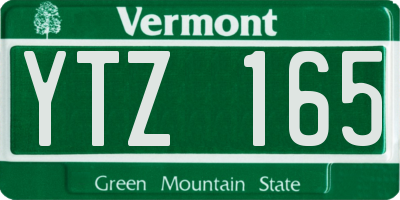 VT license plate YTZ165