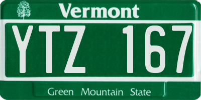 VT license plate YTZ167