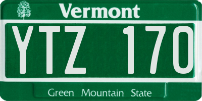 VT license plate YTZ170