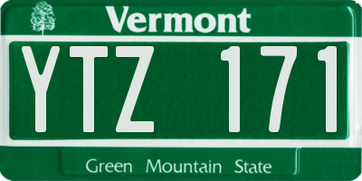 VT license plate YTZ171