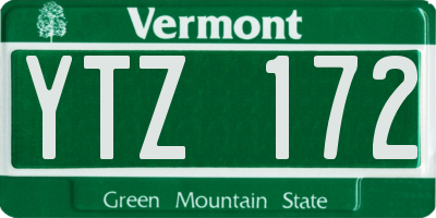 VT license plate YTZ172