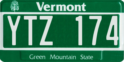 VT license plate YTZ174