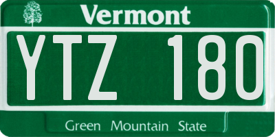 VT license plate YTZ180