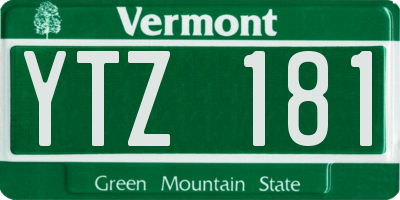 VT license plate YTZ181