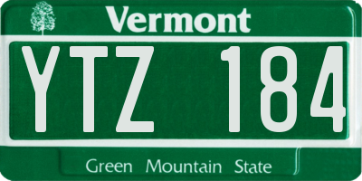 VT license plate YTZ184