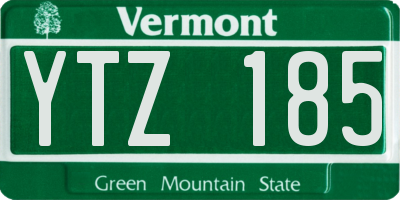 VT license plate YTZ185