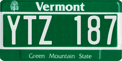 VT license plate YTZ187