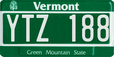 VT license plate YTZ188