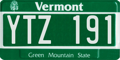 VT license plate YTZ191