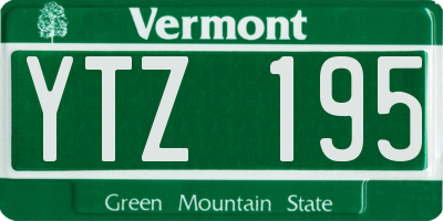 VT license plate YTZ195